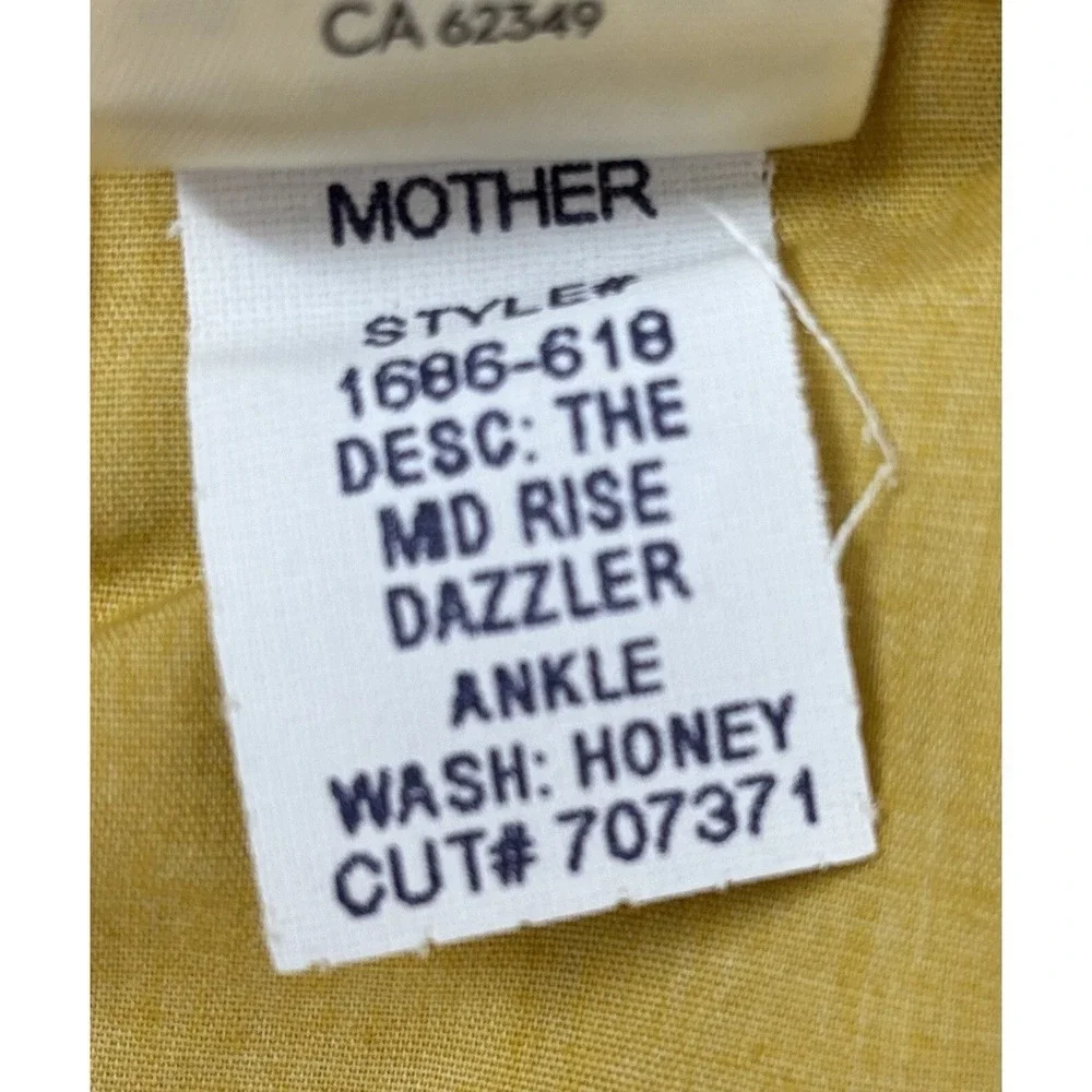 MOTHER The‎ Mid Rise Dazzler Ankle Corduroy Pants Size 34 Hey Honey NWT